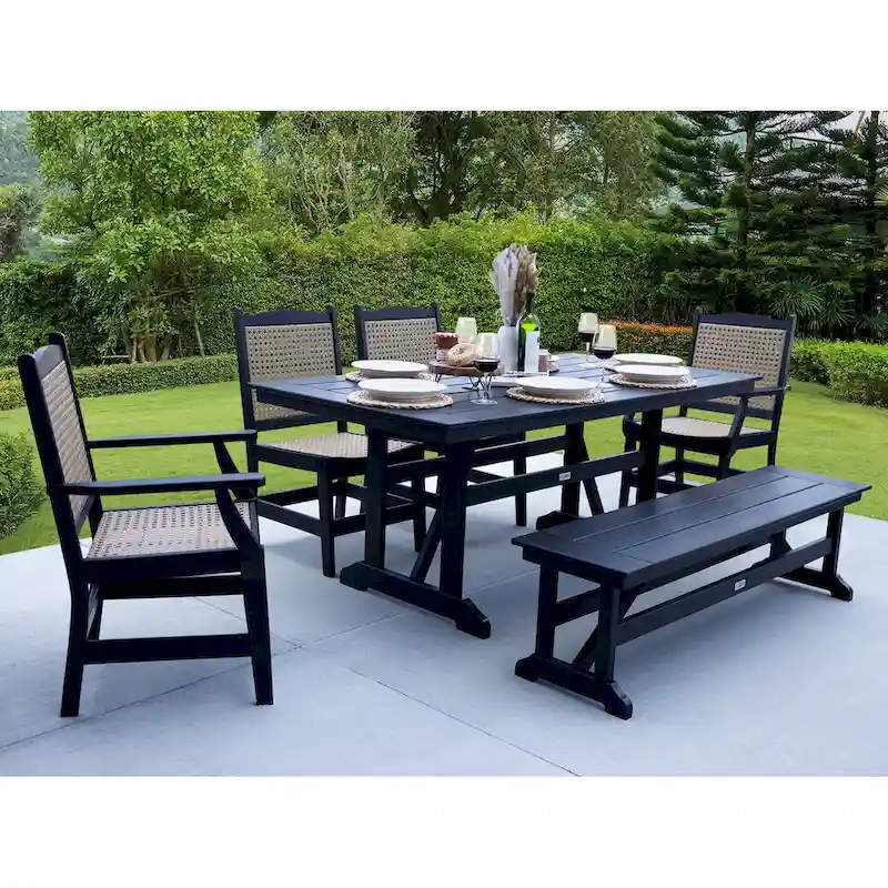 LuXeo Tuscany Woven Rattan Dining 6-Piece Set