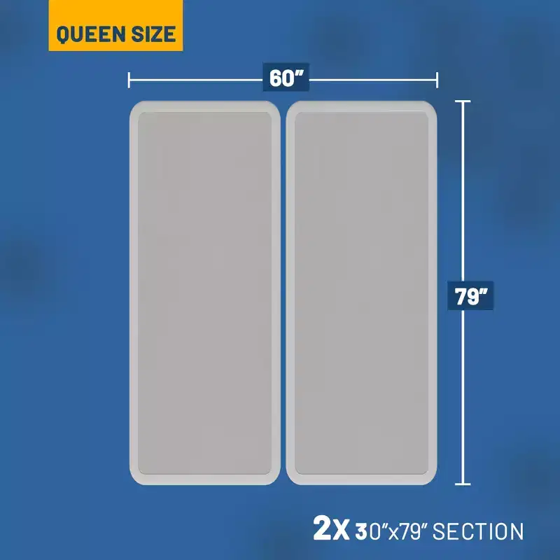 Continental Sleep, Solid Surface Box Spring Bed Base Queen Size, Quiet Noise Free, 2-Pieces Under Mattress-Support Box Spring, White
