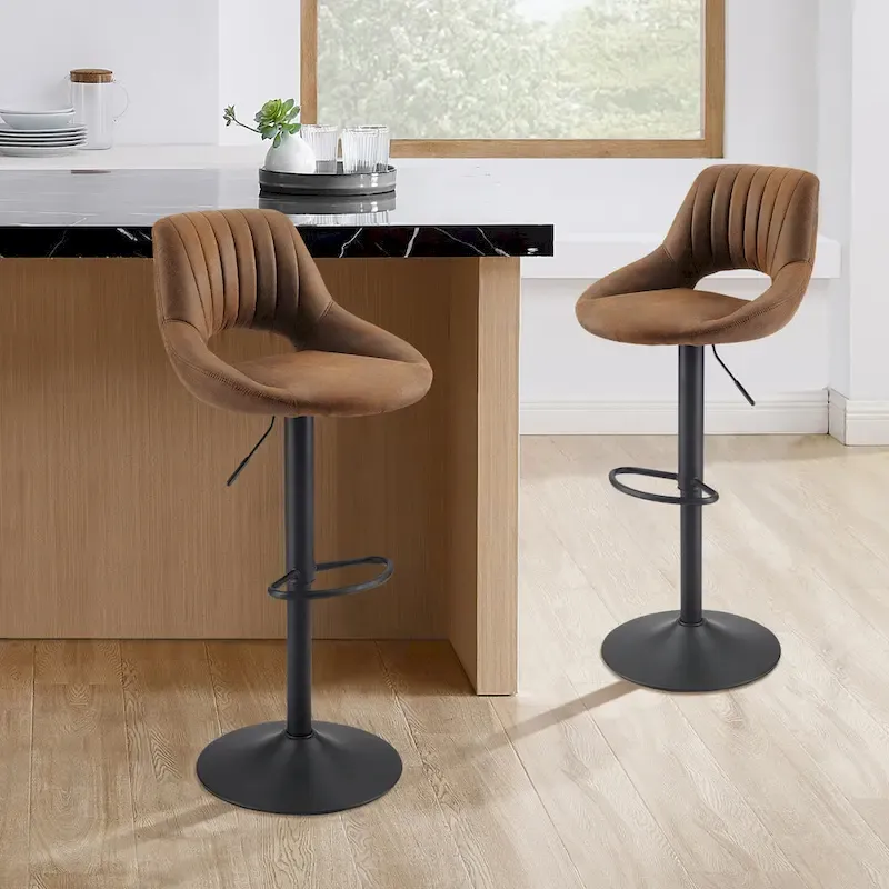 Retro Adjustable Swivel Barstool (Set of 2)