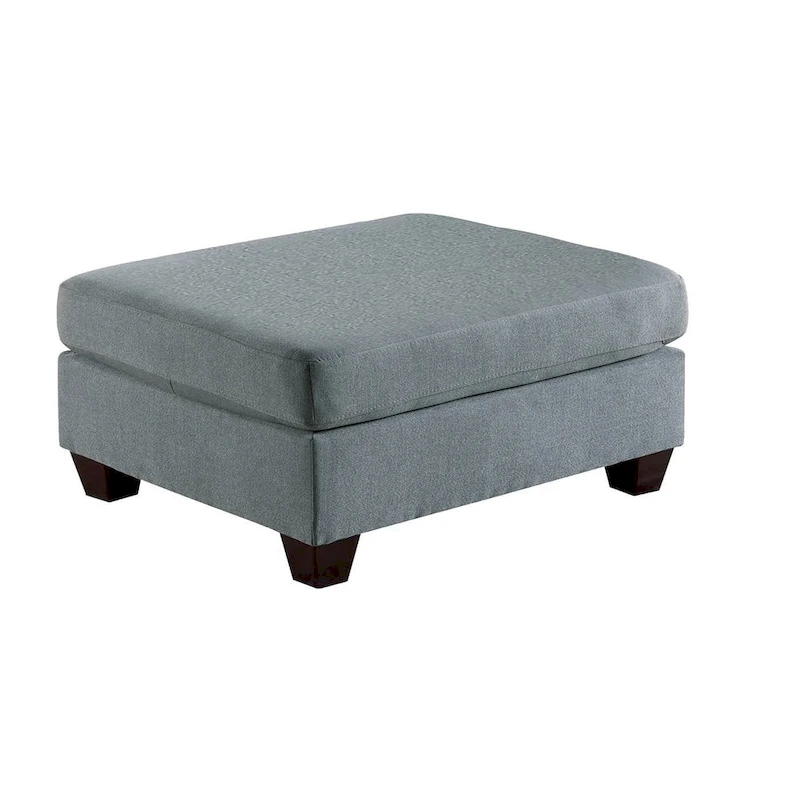 Linen-Like Fabric Upholstered Cocktail Ottoman