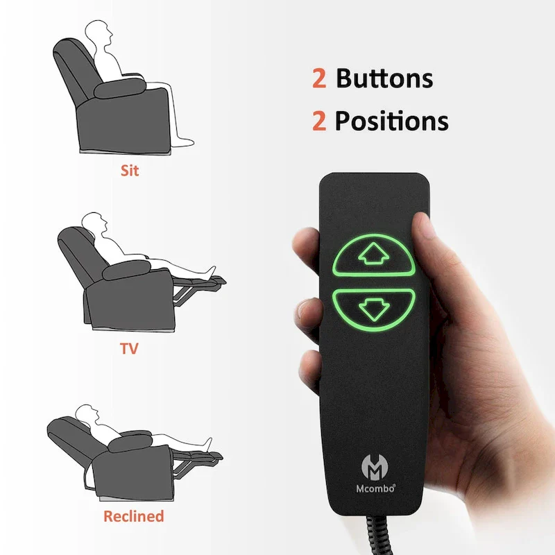 MCombo Electric Power Recliner Chair with Heat and Massage, Fabric 6079/PR670