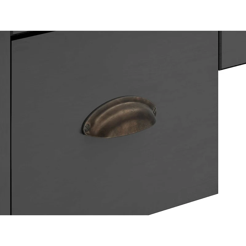 Two-Tone Writing Desk with Bronze Hardware - 53 Inch