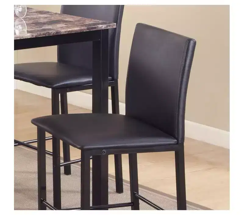 Roundhill Furniture Citico Metal Counter Height Dining Chairs with Black Metal Frame, Set of 4