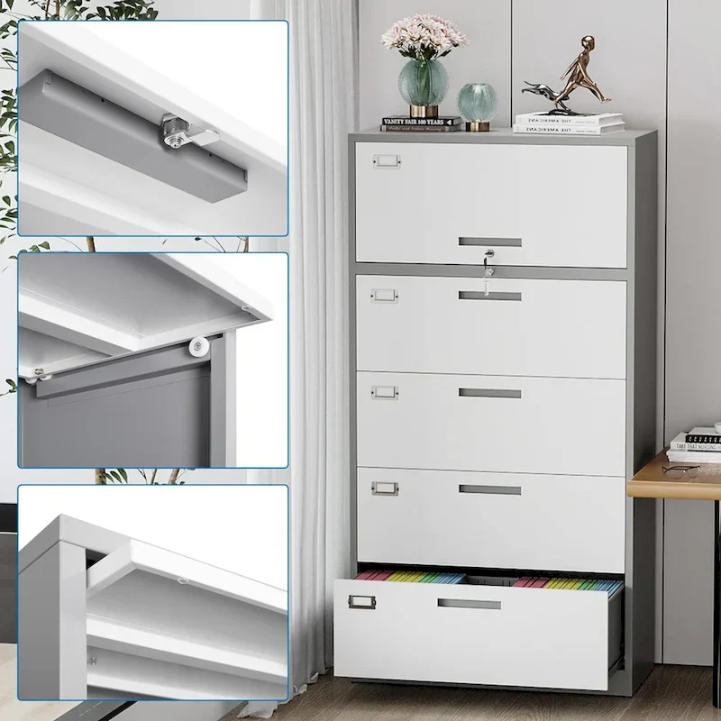 4-Drawer Lateral File Cabinet with Lock