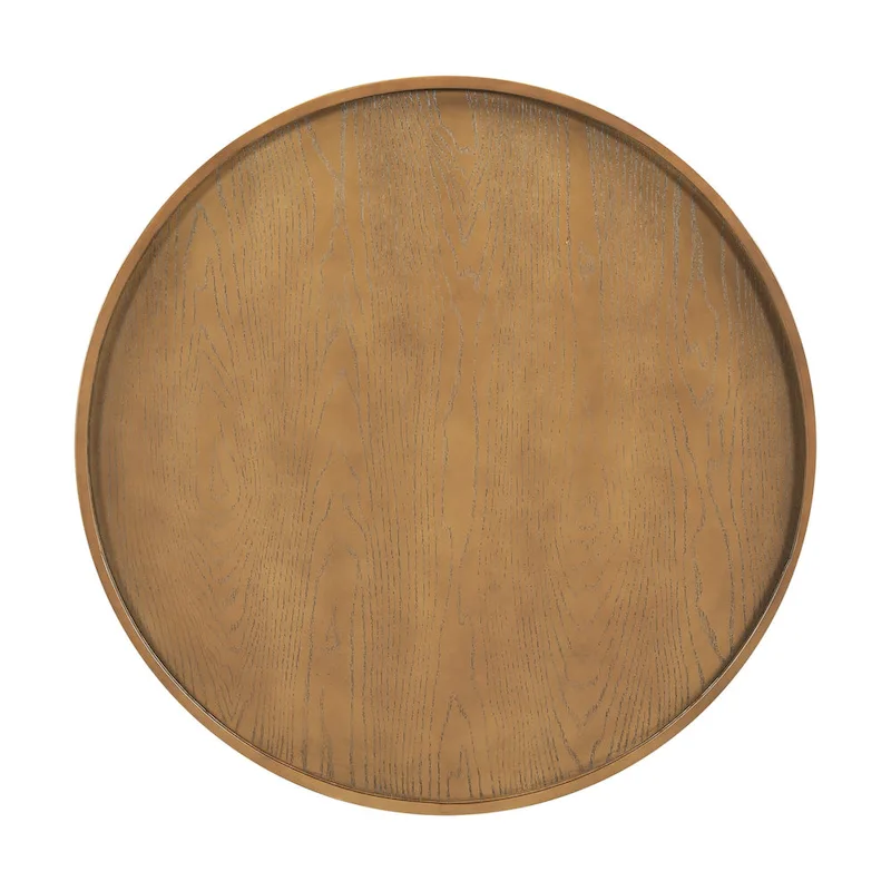 Round Cane Coffee Table with PE Rattan Side