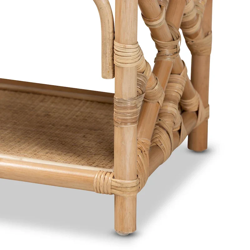 Camara Modern Bohemian Natural Brown Rattan Single-Drawer Nightstand