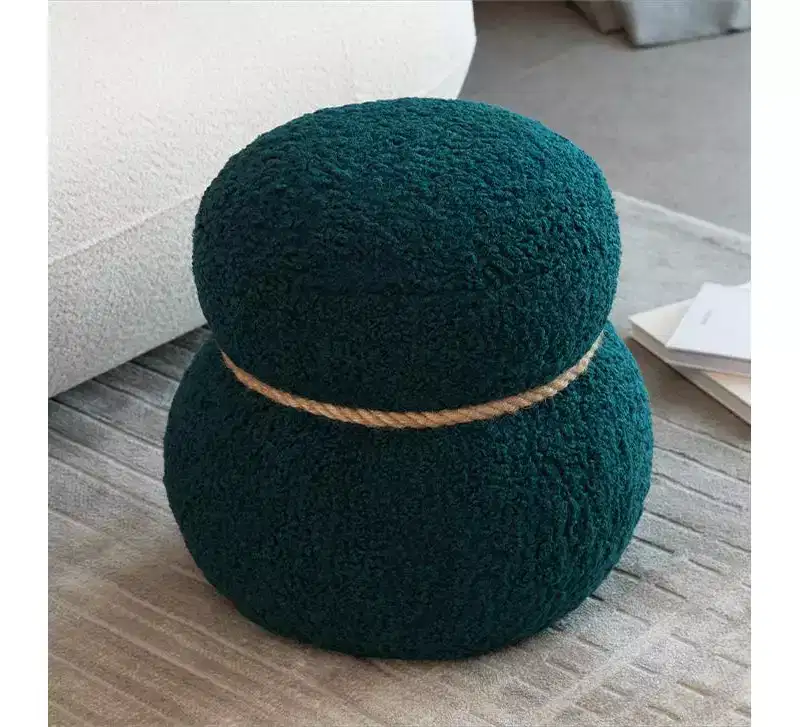 TUYOHW 17.3 Chic Snowman Stool,Cute Footrest Stool,Accent Ottoman for Living Room,Broadcloth Pleat Footstools with 150lbs Capacity