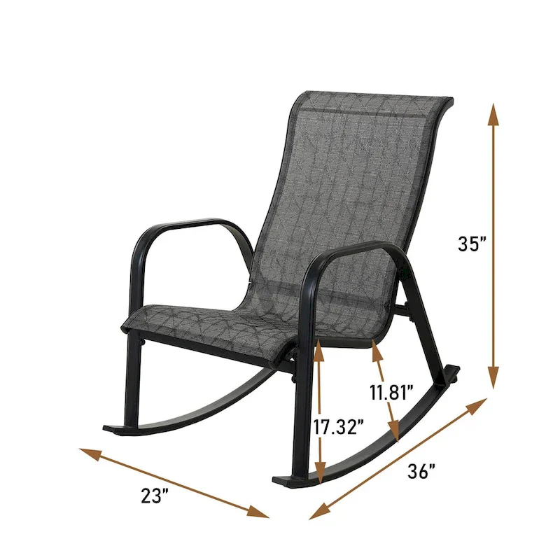 Single Iron Frame Removable Teslin Rocking Chair