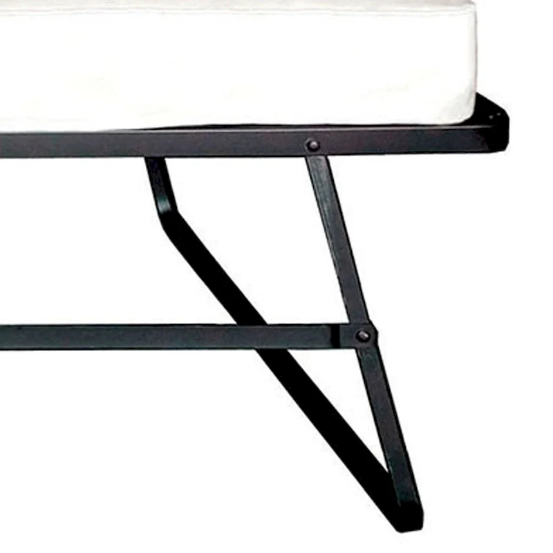 Folding Rollaway Bed with 48-Inch Mattress and Casters, Black