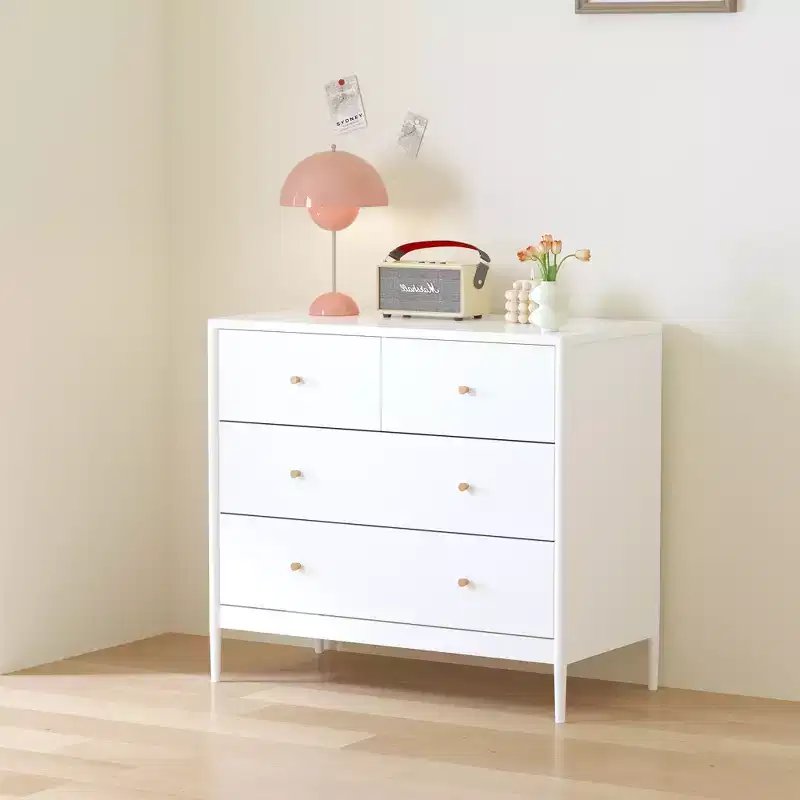 Kid 4 Drawer Dresser Sideboard Side Cabinet Storage Organizer, White - ModernLuxe