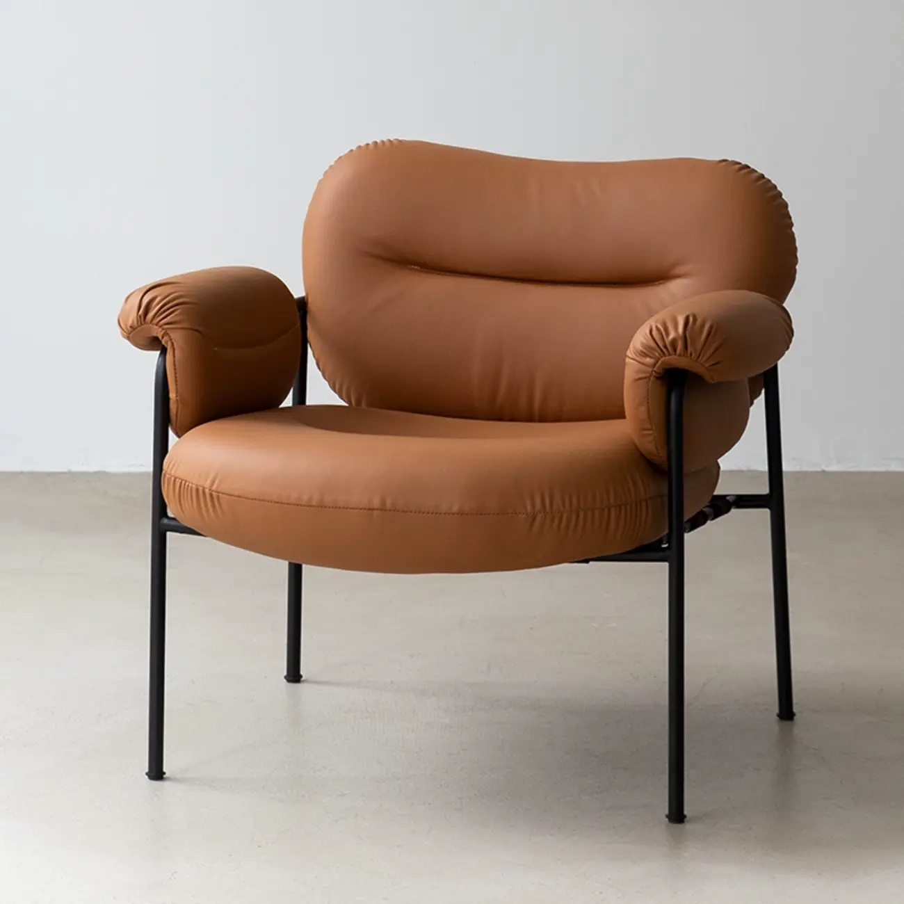 Modern Square Arm Fabric Accent Chair with Tufting