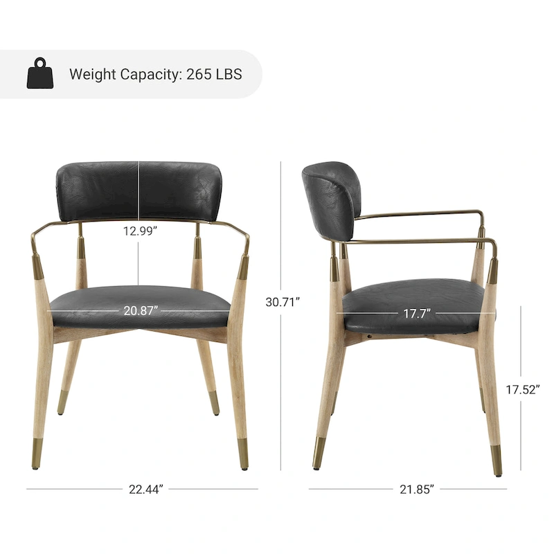 Art Leon Mid-century Solid Wood Accent Dining Chair (Set of 2)
