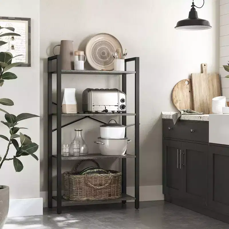 VASAGLE Bookshelf, 4-Tier Bookcase, Office Shelves