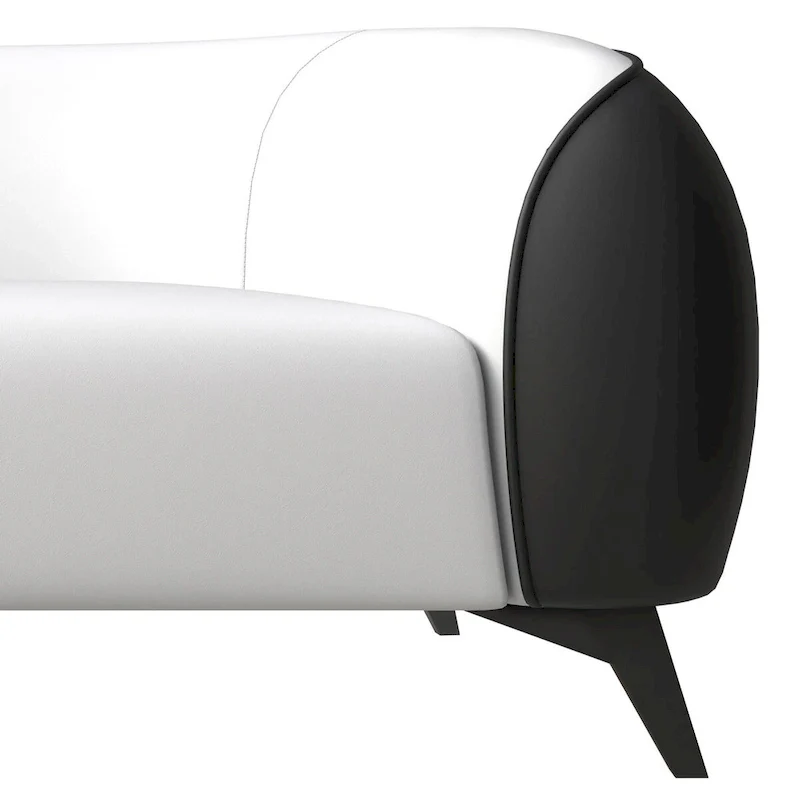 3-Piece Modern Sofa Set with Vegan Leather, Solid Wood Frame, Steel Legs, Foam Cushions for Living Room