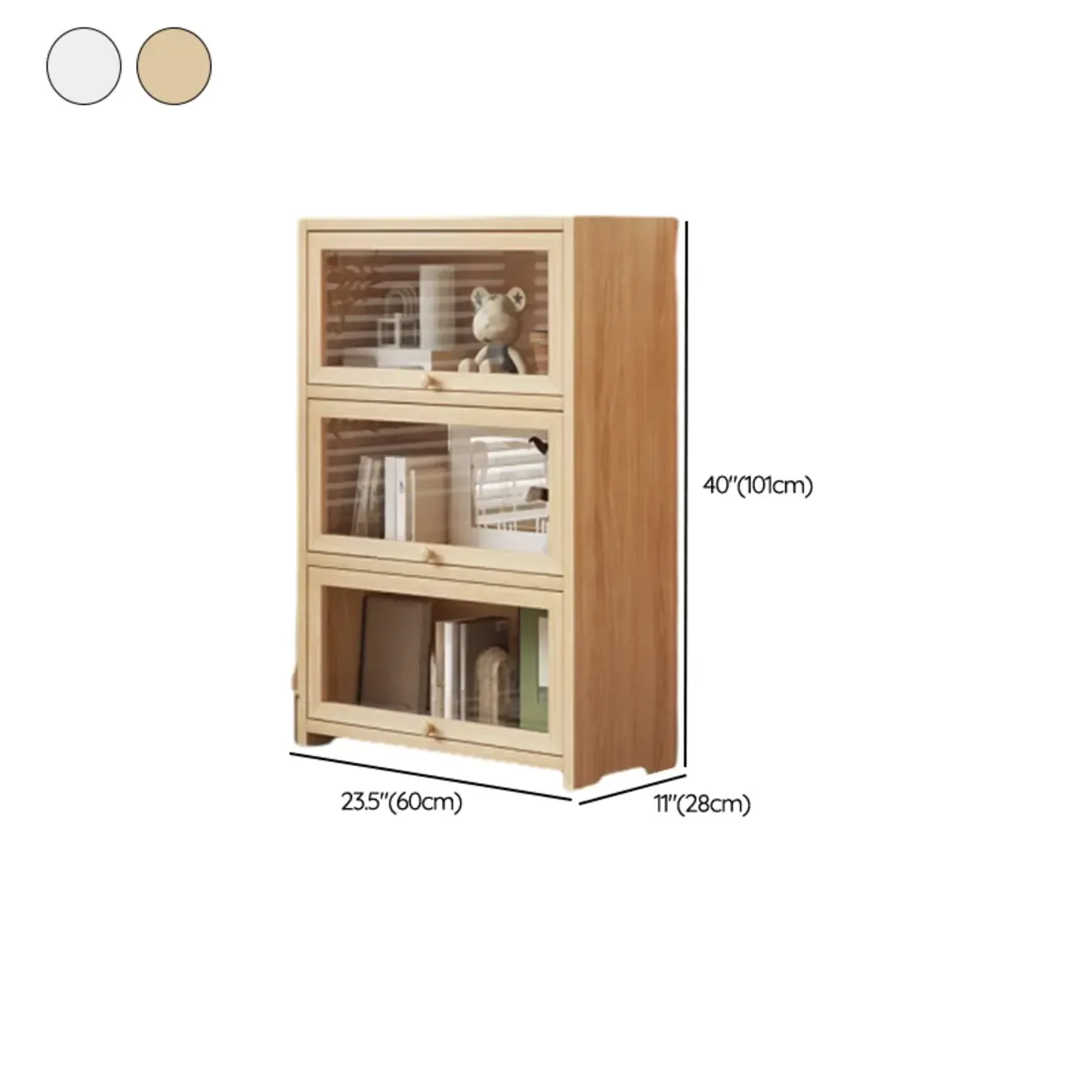 Classic Natural Finish Solid Wood 5-Shelf Display Bookcase