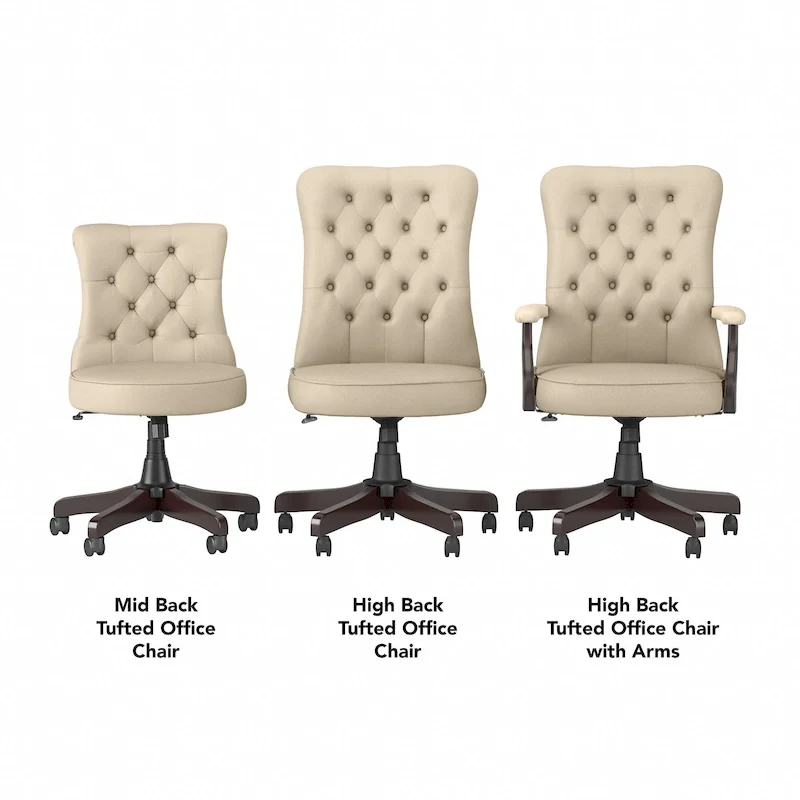 Key West High Back Tufted Office Chair with Arms by Bush Furniture