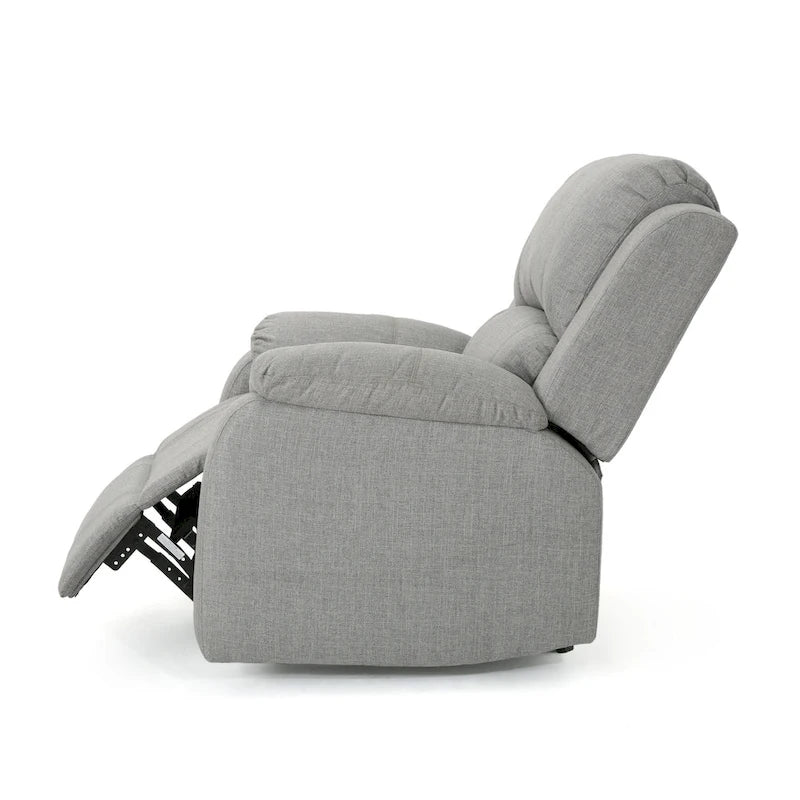 Slate / Beige / Grey Polyester Fabric Gliding Recliner with Pillowtop Arms – Classic Style, Seats 1