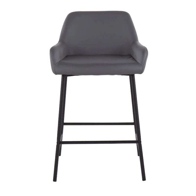 Carbon Loft Galotti Black Fixed-Height Upholstered Counter Stool - Set of 2