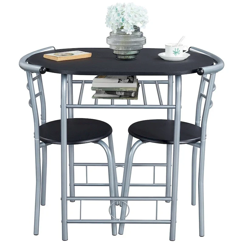 Yaheetech Modern Round Dining Table Set, 3 Piece Dining Room Sets