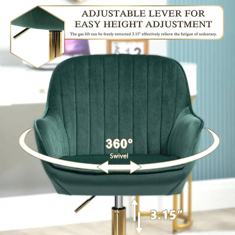 Howtai Swivel Home Office Chair with Rollers