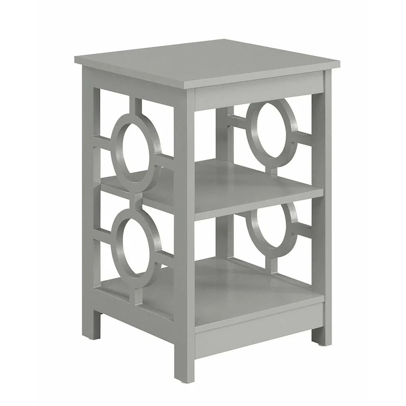 Ring End Table with Shelves