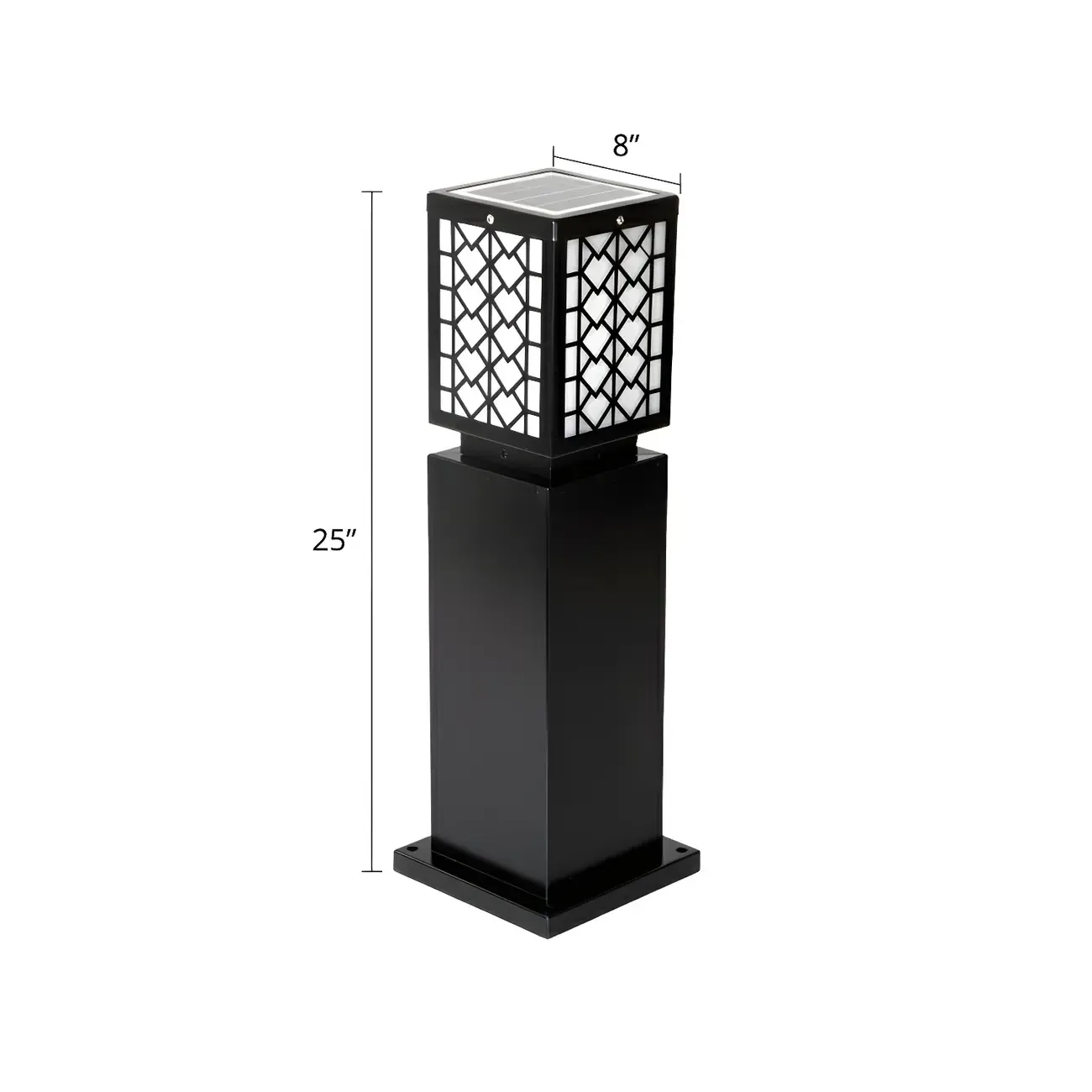 Modern Black Metal Square Solar Landscape Lighting