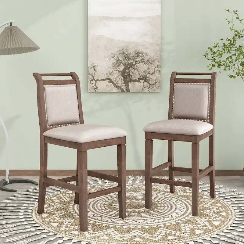 3-Piece Rustic Dining Set with Drop Leaf & 2 Chairs
