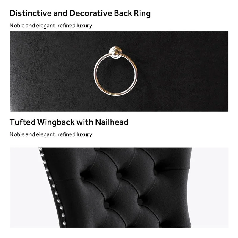 Solid Wood Velvet Upholstered Dining Chair