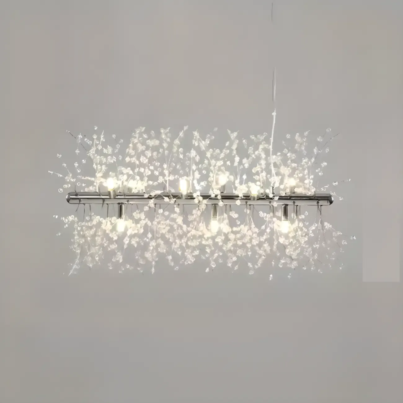 Golden Geometric Crystal Island Light Adjustable Hanging Length