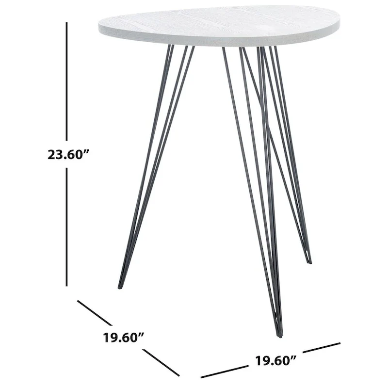 SAFAVIEH Luann White/ Black Lacquer Side Table - 19.6 x 19.6 x 23.6 - 20Wx20Dx24H