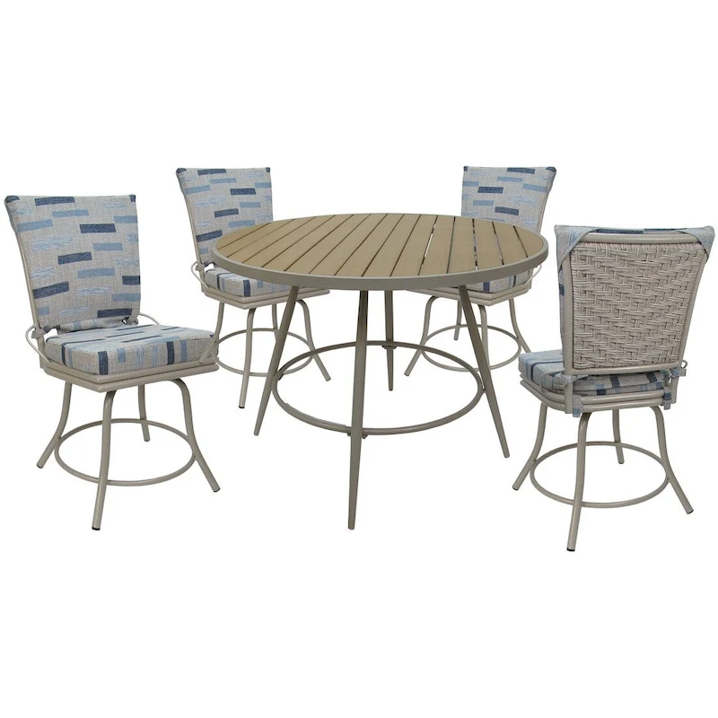 Outdoor or Indoor Patio Dining Set - Swivel Ofir Chairs without Arms - 42