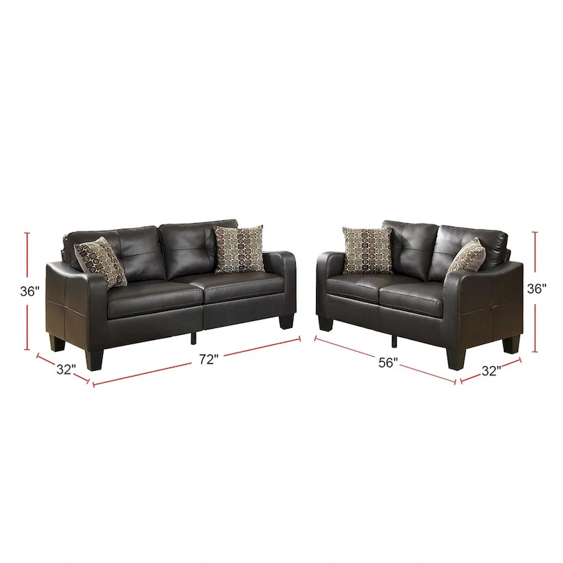 2 Piece Sofa Set with Accent Pillows