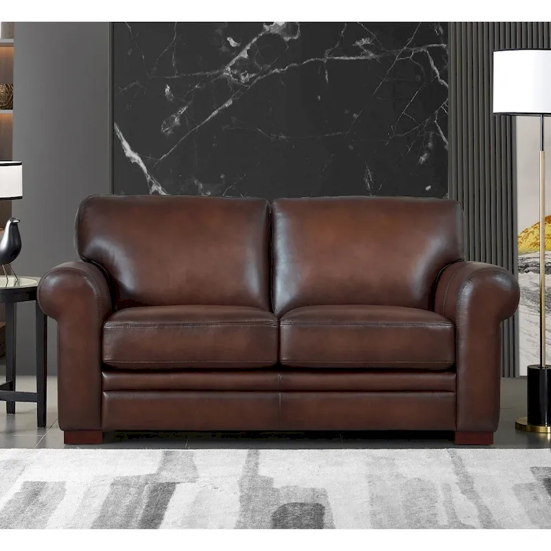 Hydeline Brookfield Top Grain Leather Sofa Set, Sofa, Loveseat and Chair