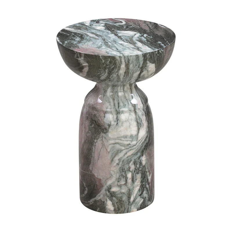 Grey and Blush Marble Side Table