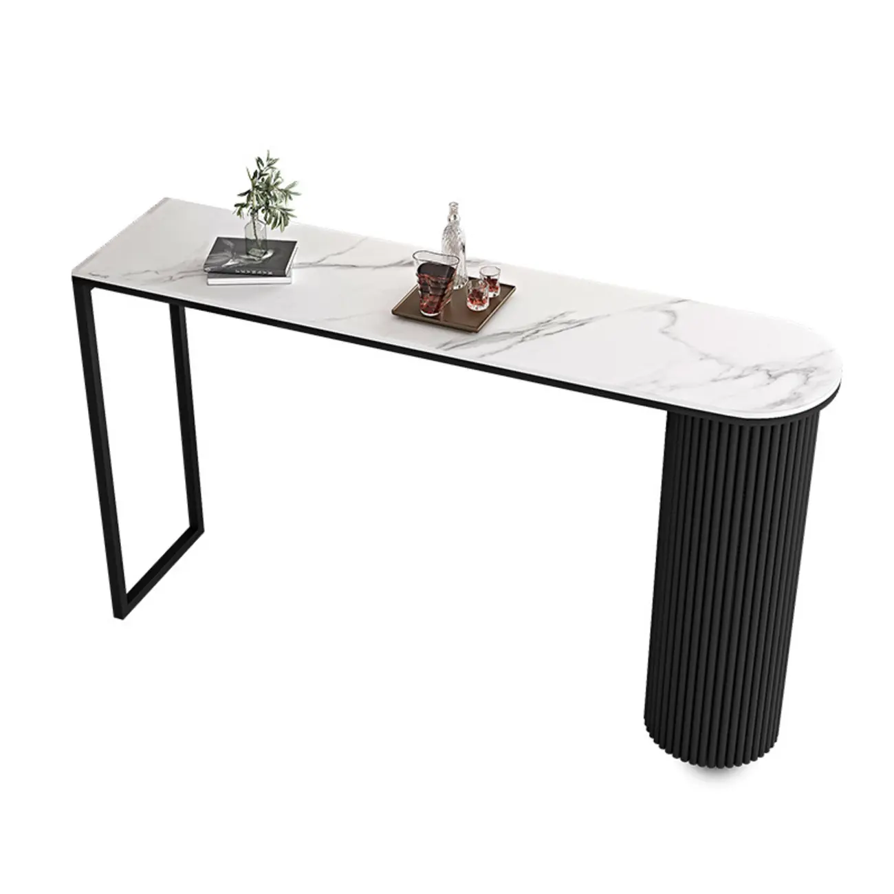 Modern Irregular Stone Metal Bar Tables