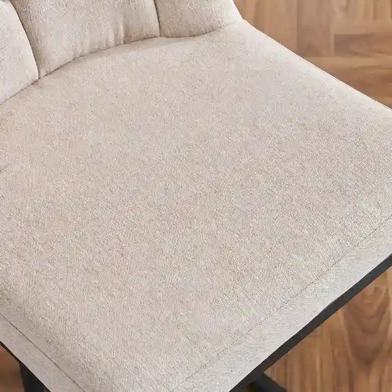 Upholstered Bar Stools Set of 2, Counter Height Bar Stools with Button-Tufted Backrest, Kitchen Island Chairs with Metal Frame