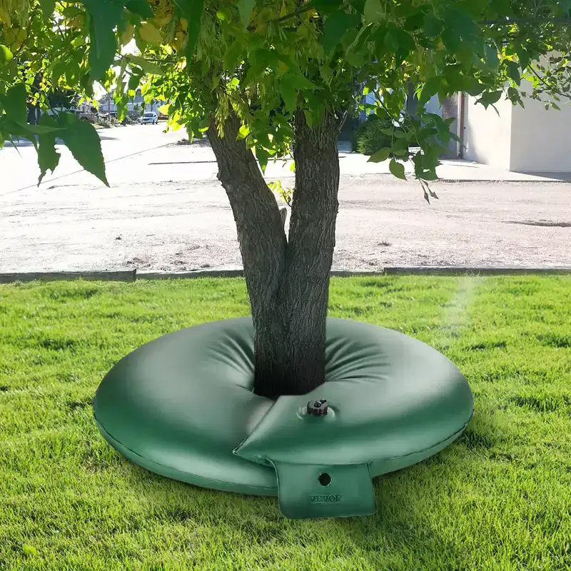 VEVOR Tree Watering Rings, 4 Pcs 20 Gallons Tree Watering Bags, 6-9 Hours Slow Release, Refillable Planting Water Bags, Water Saving, Green