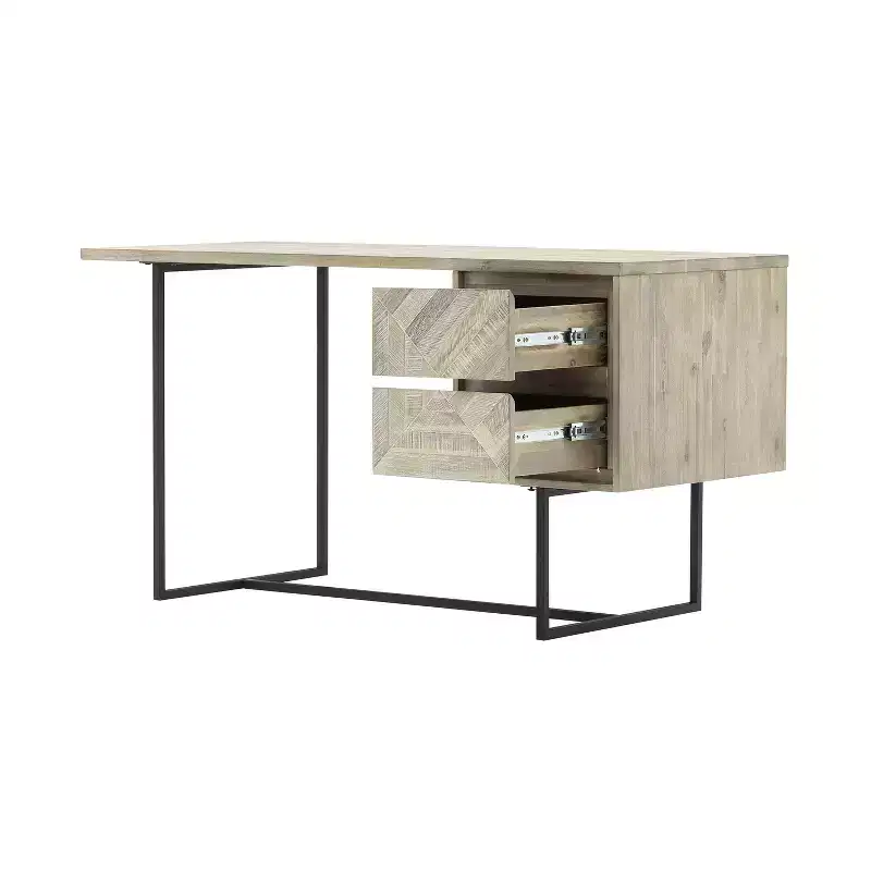 HomeStock 29 in.H White Color Wood Composite Computer Desks with Open Storage Shelf