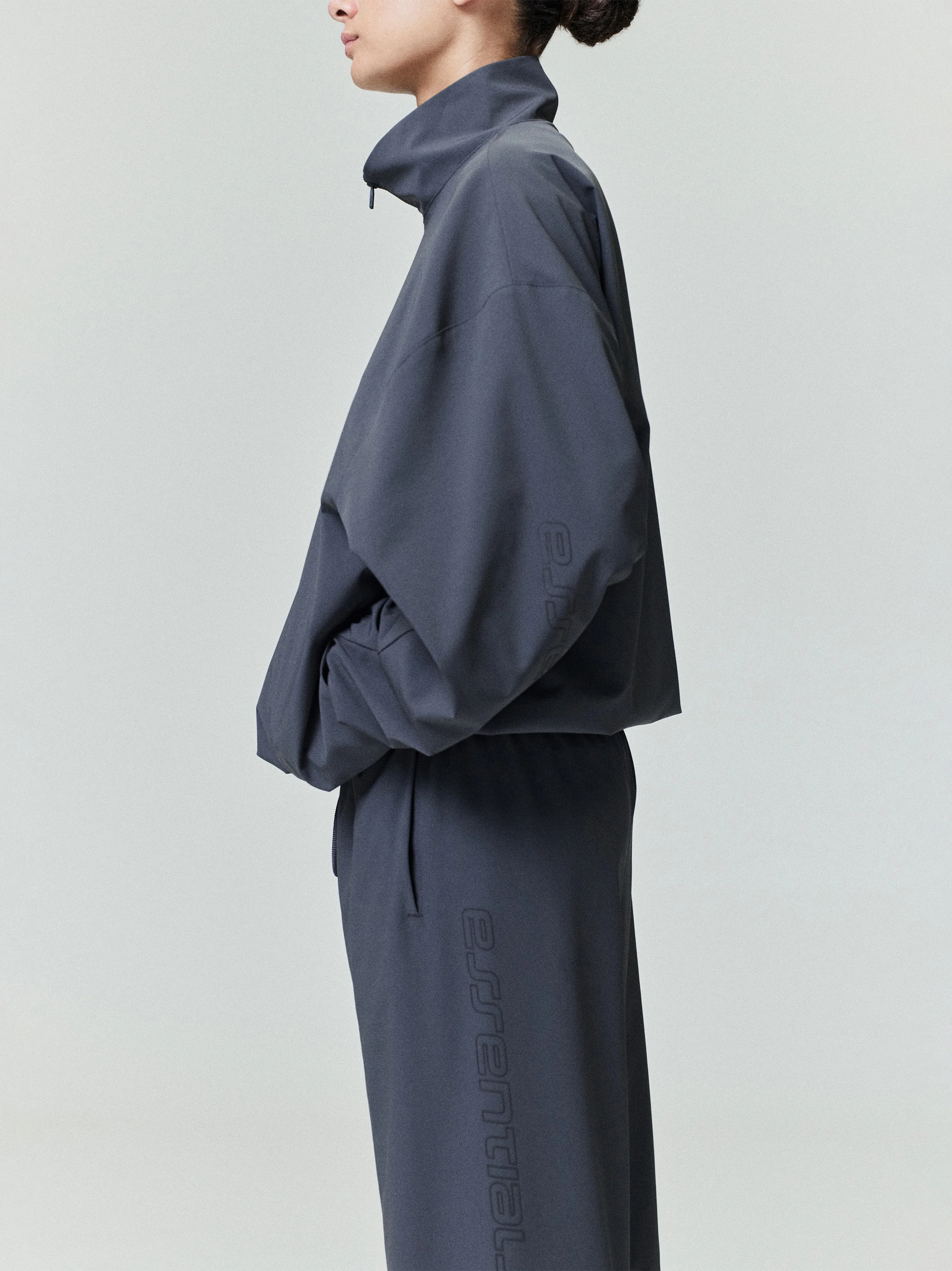 Womens Nylon Half Zip Track Jacket