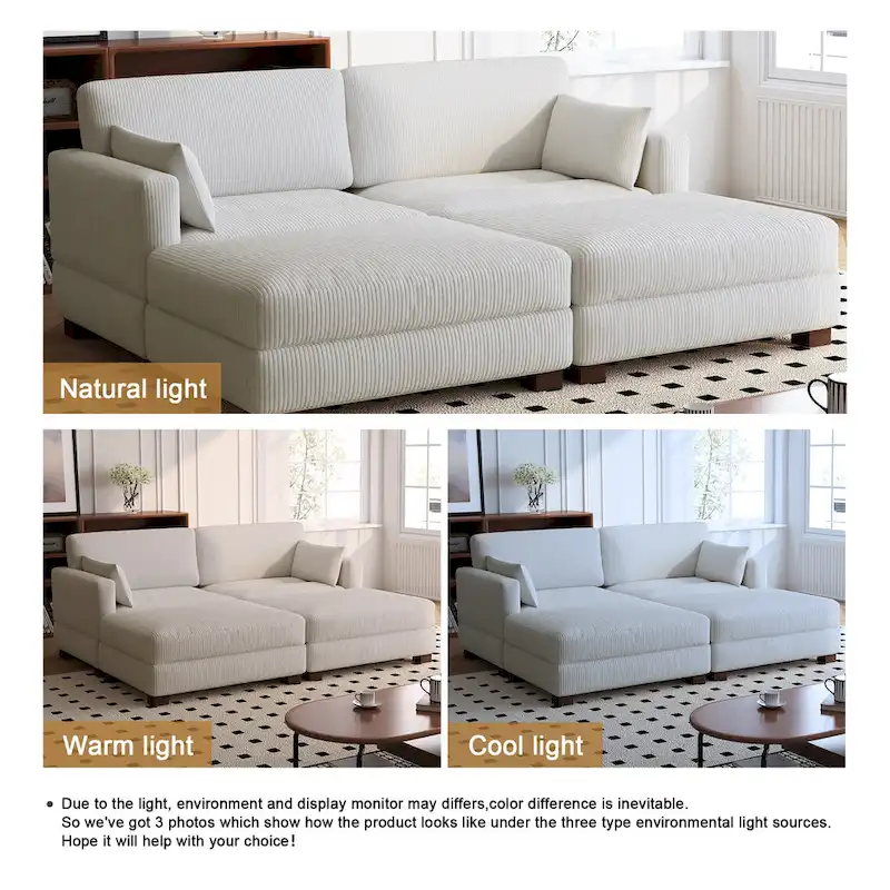 88 Convertible Larger Couch Modular Sectional Sofa Set