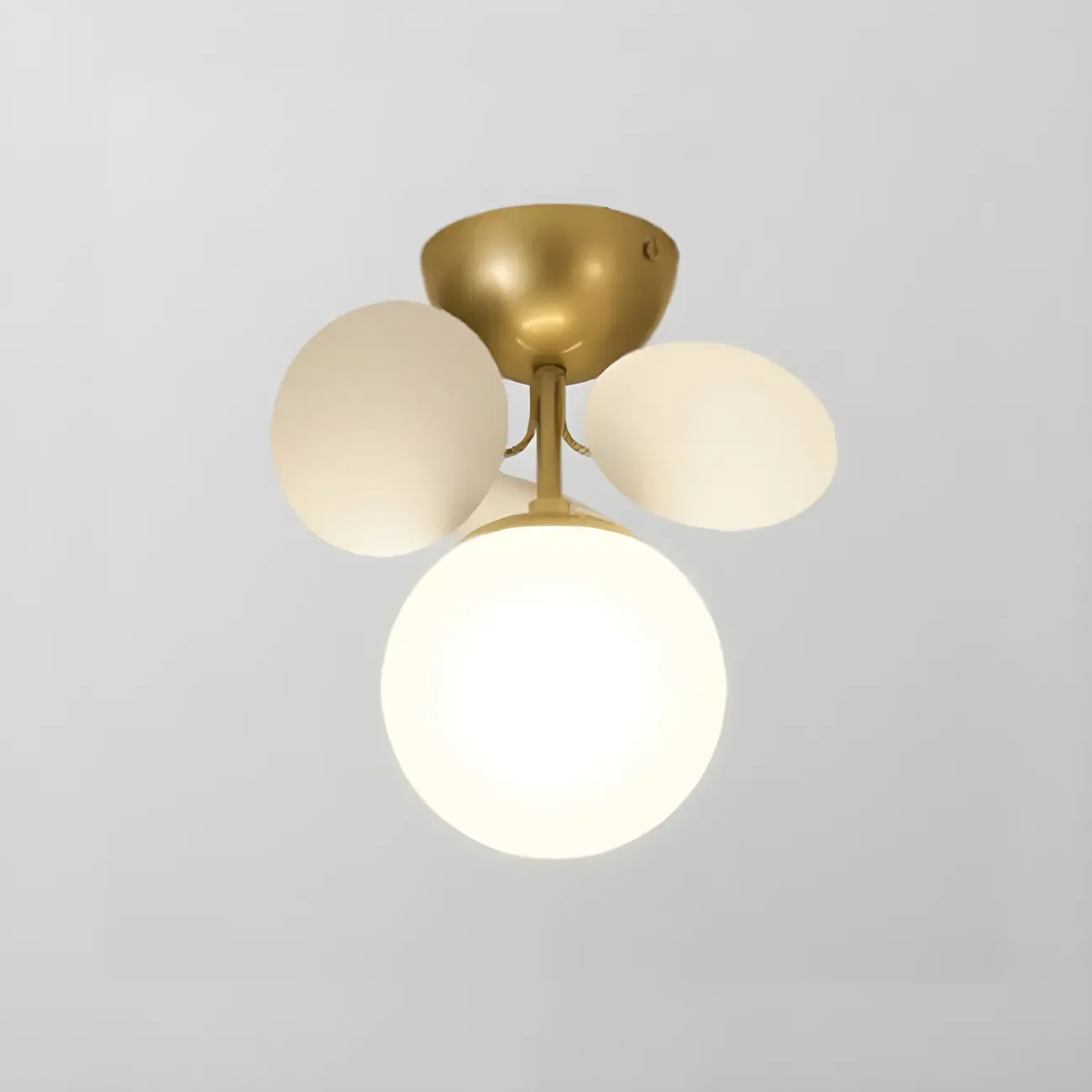 Modern Bedroom Glass Ball Semi Flush Mount Ceiling Light