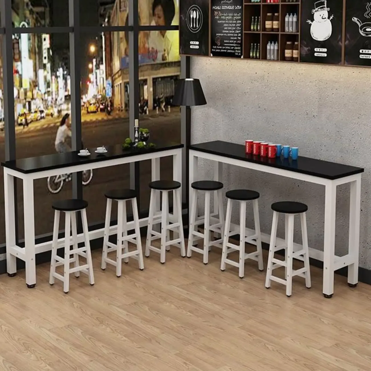 Modern Brown Wooden Fixed Top Bar Tables