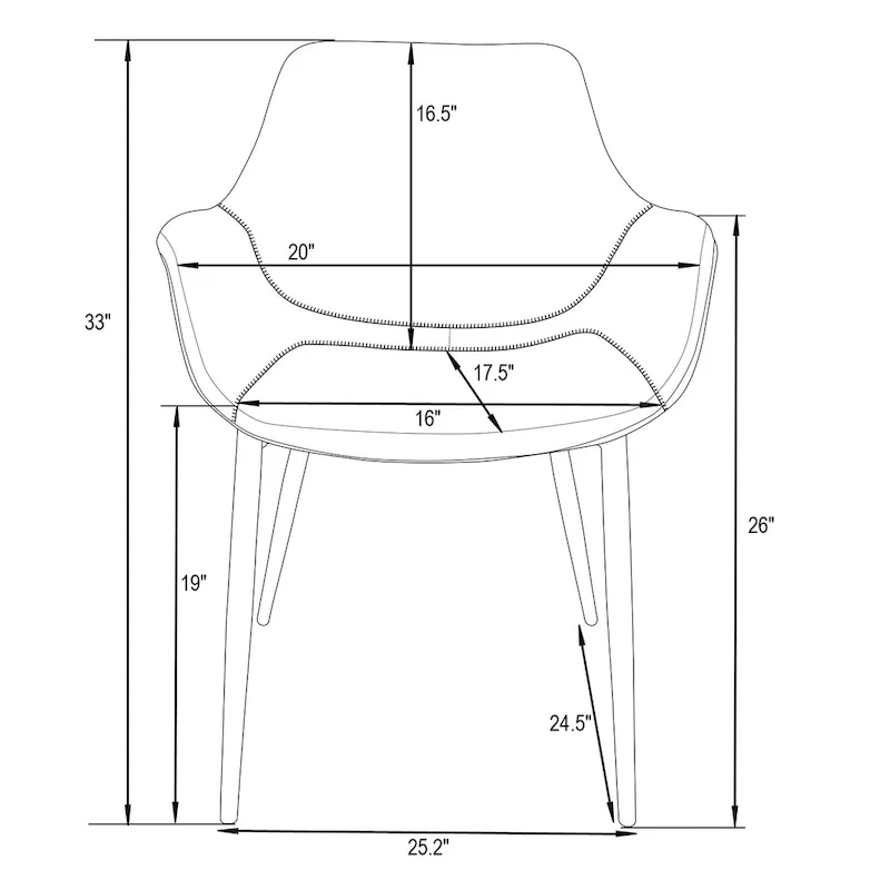 LeisureMod Dining Arm Chair w/ Gold Metal Legs Set of 2 - Light Brown - 24.5Dx25.2Wx33H