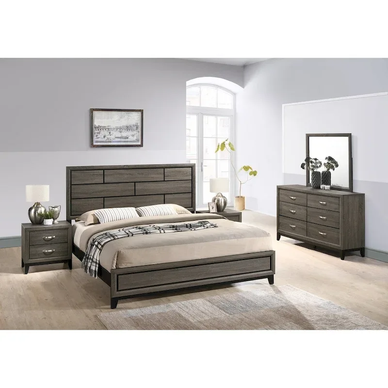 Roundhill Furniture Stout Panel Contemporary 5-piece Bedroom Set