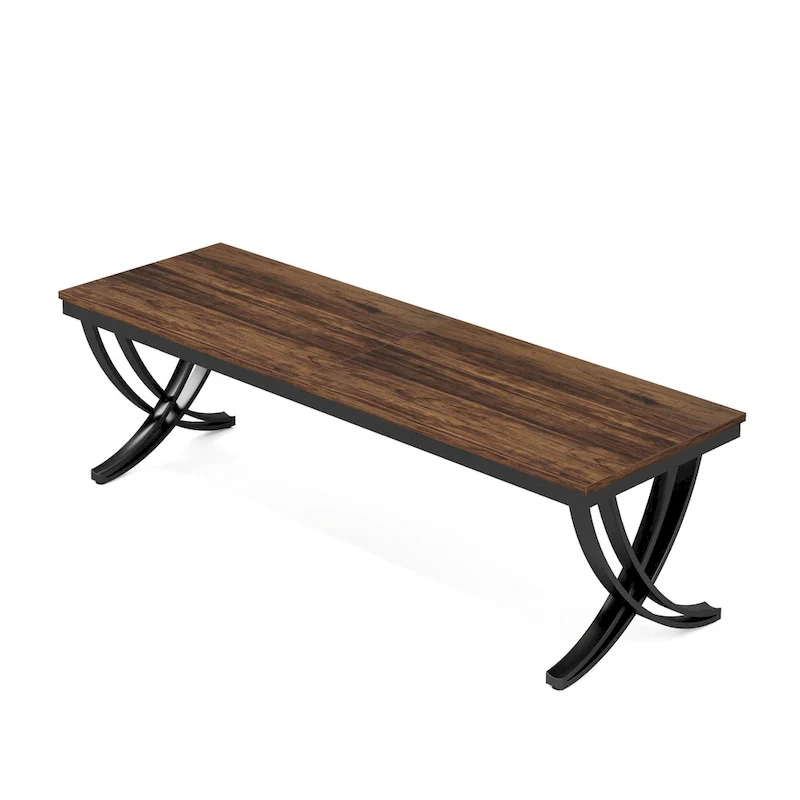 White / Brown & Black Rectangular Conference Table (Seats 6-8)