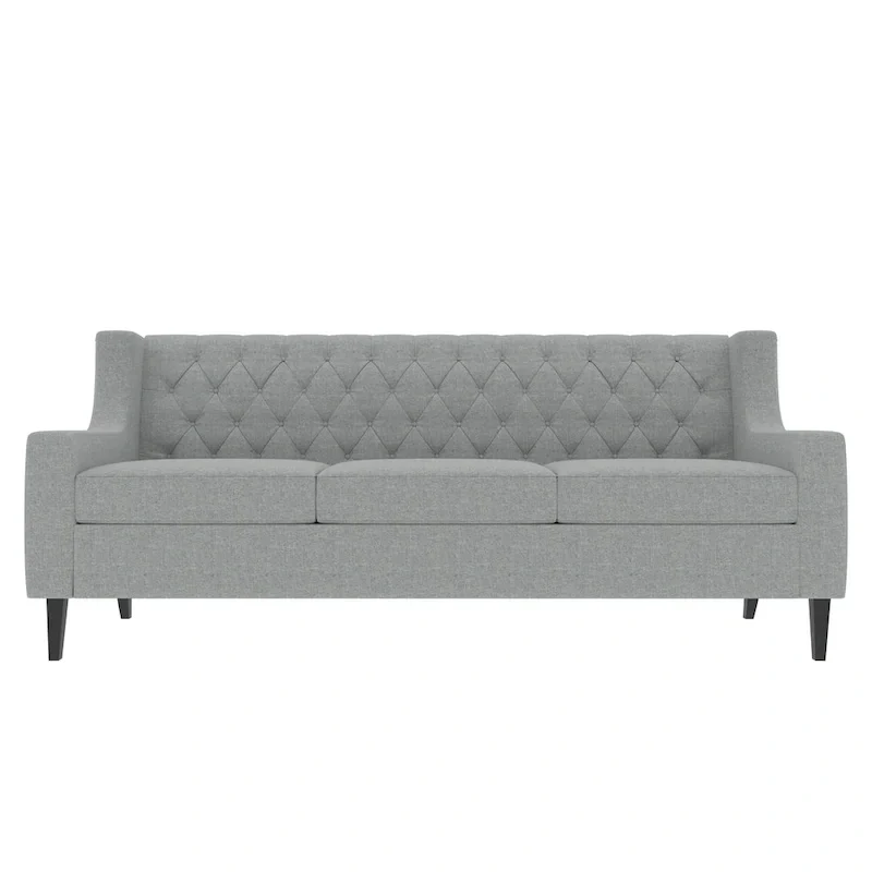 Naro Mid-Century Modern Fabric 3-Seater Sofa with Tufted Backrest by Christopher Knight Home