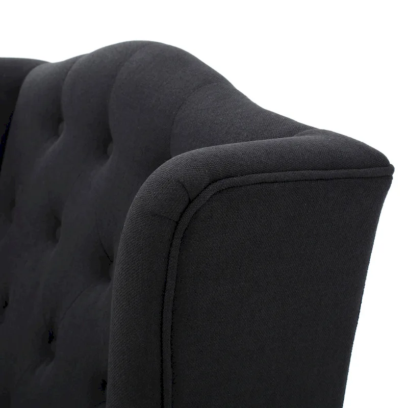 Charcoal 27.5  High Back Upholstered Button Tufted Club Chair