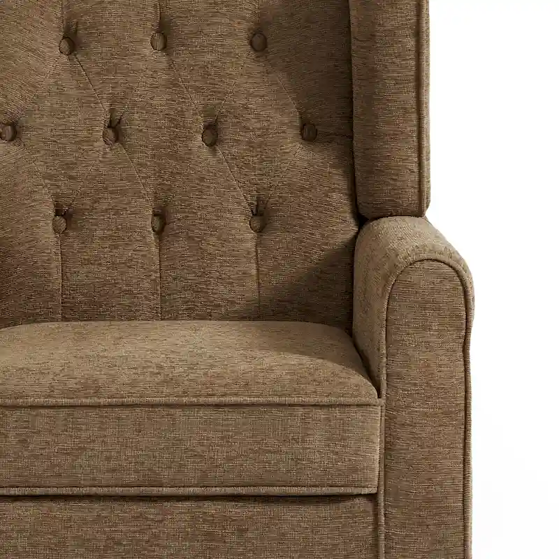 Button-Tufted Accent Chair Wingback Armchair - 38H