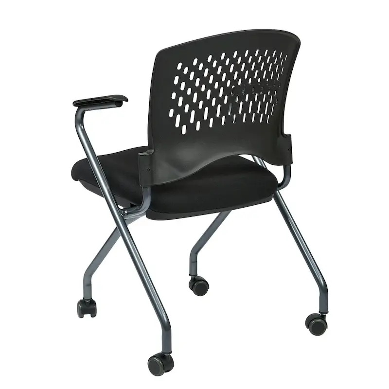 Deluxe Folding Chair with Ventilated Plastic Wrap Around Back 2-Pack