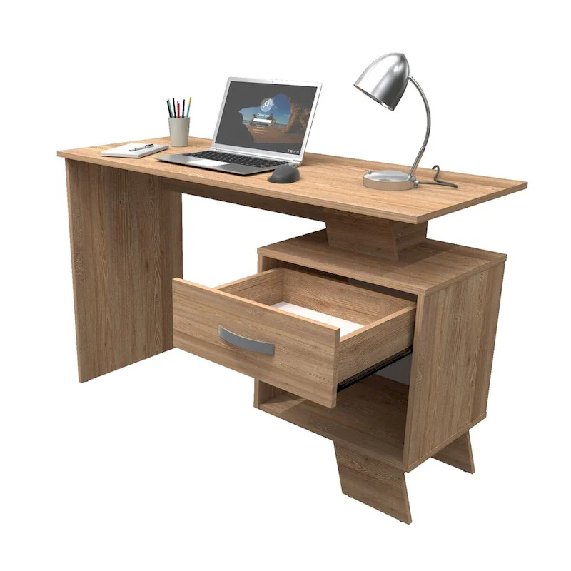 Espresso Brown Asymmetrical Writing Desk - 47 Inch
